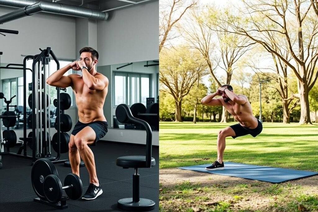 Perbandingan latihan di gym indoor dan di taman outdoor